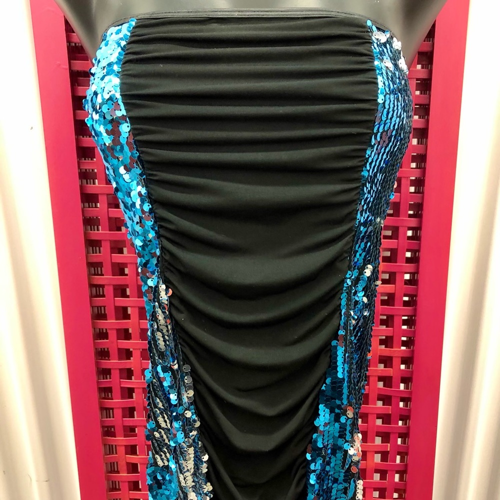 Roma  Costume Medium Large Blue Sequin  Club Dress